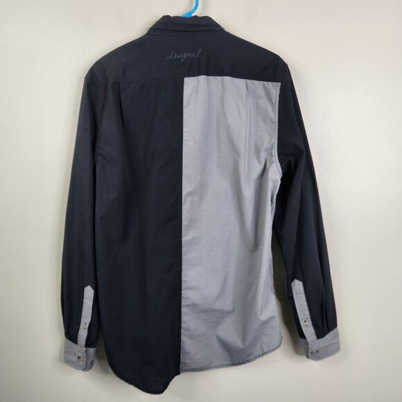 Desigual Mens Long Sleeve Colorblock Casual Button Down Shirt Large - Picture 4 of 6